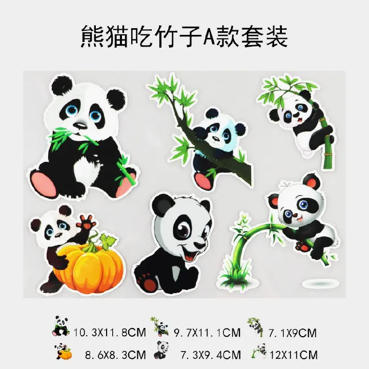 (Stickers) car Sticker scratch covers Cartoon Cute Pet Panda Car Sticker 3D Waterproof Electric Car decoration