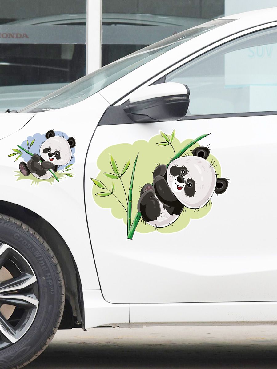 (Stickers) car Sticker scratch covers Cartoon Cute Pet Panda Car Sticker 3D Waterproof Electric Car decoration