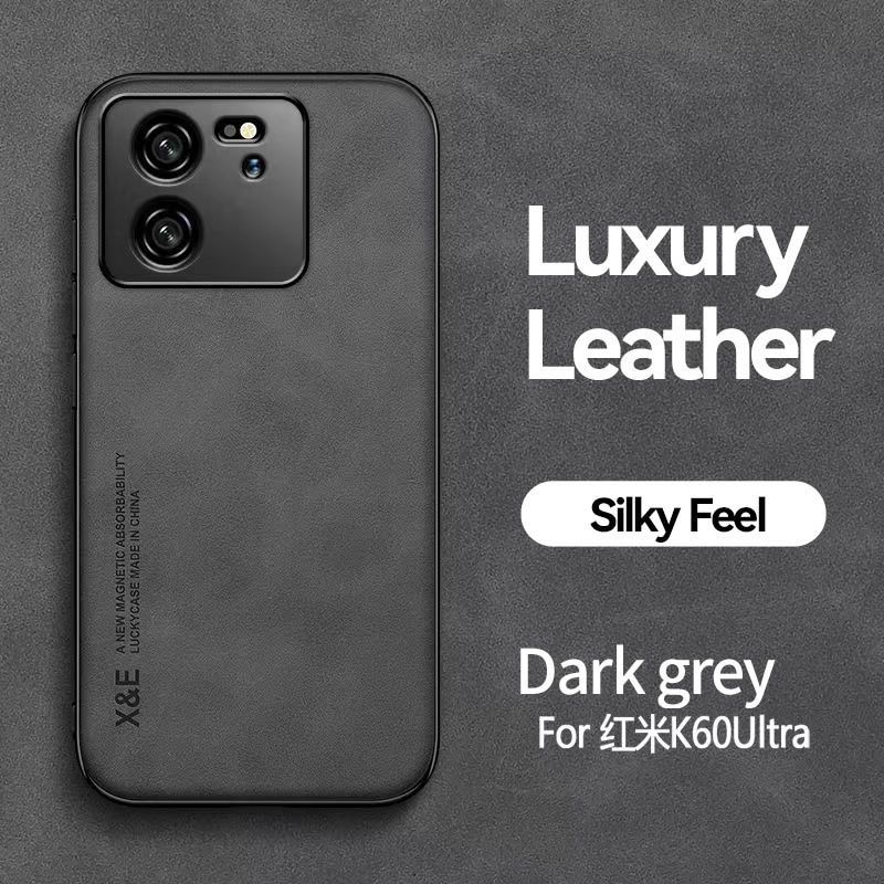 Business Luxury Sheepskin Pattern Leather Invisible Car Mounted Magnetic Phone Case For XiaoMi 13T 5G/13T Pro 5G/Xiaomi Redmi K60 Ultra Shockproof Protective Case