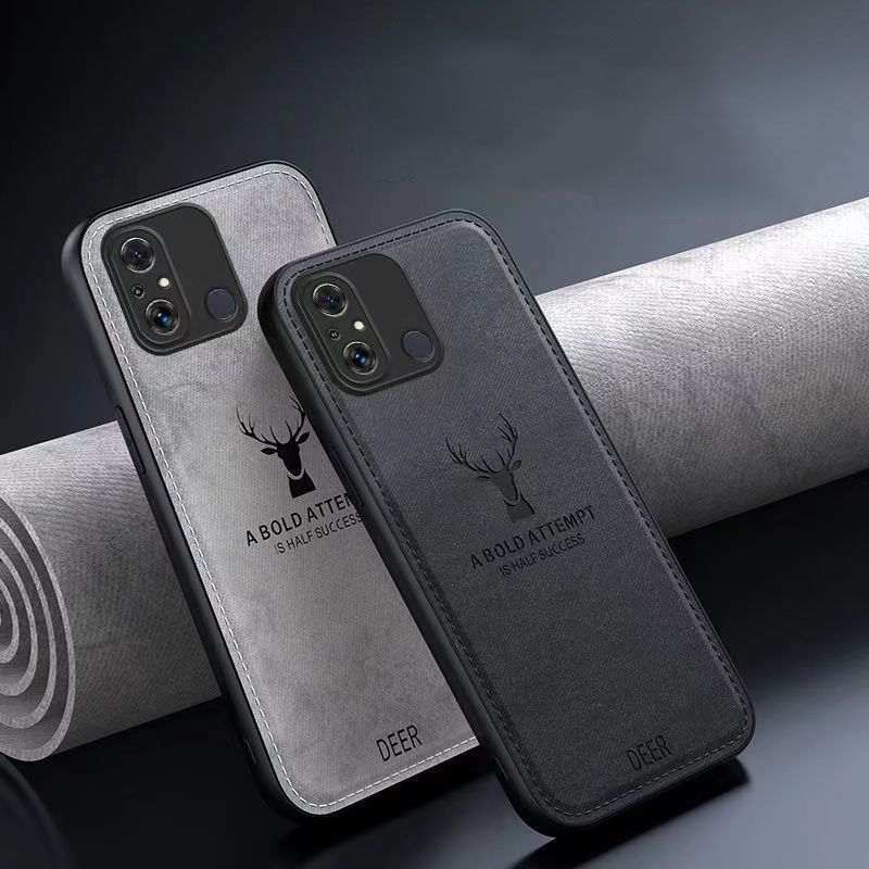 Phone Case For Xiaomi Redmi 12C Simple Cloth Pattern Shockproof Bumper Cover