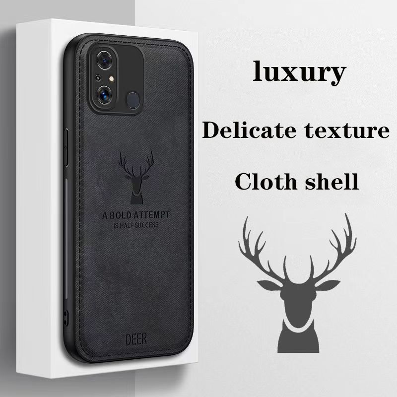 Phone Case For Xiaomi Redmi 12C Simple Cloth Pattern Shockproof Bumper Cover