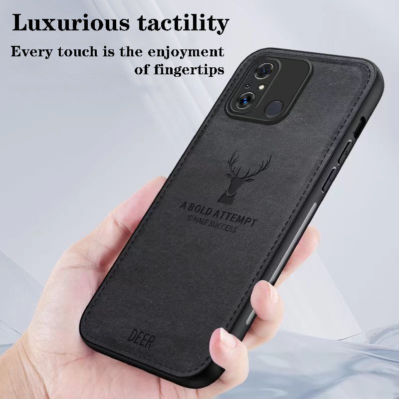 Phone Case For Xiaomi Redmi 12C Simple Cloth Pattern Shockproof Bumper Cover