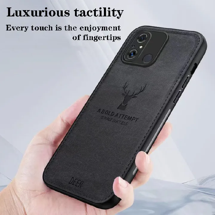 Phone Case For Xiaomi Redmi 12C Simple Cloth Pattern Shockproof Bumper Cover