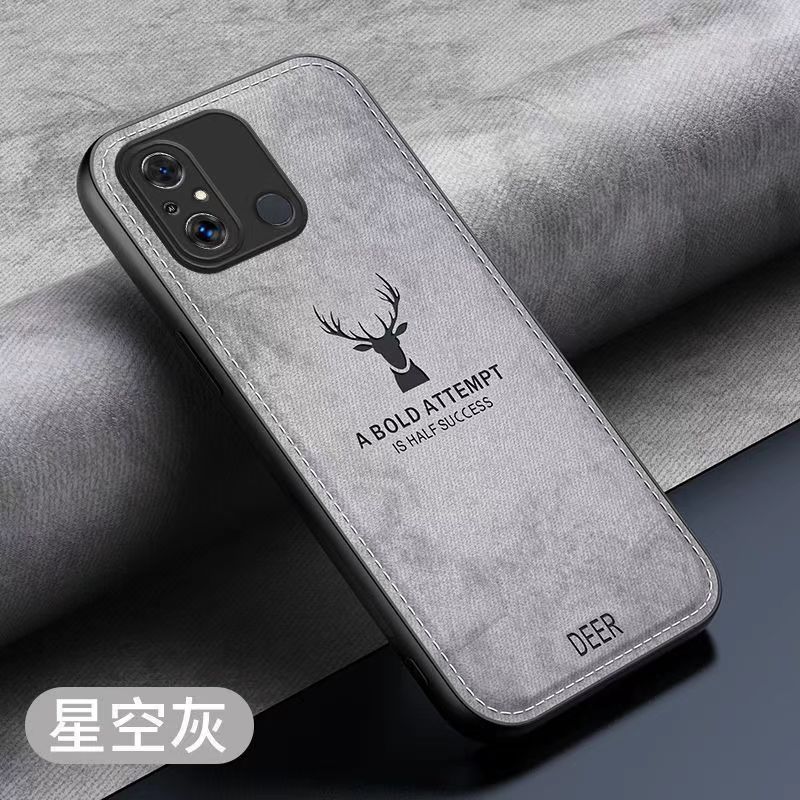 Phone Case For Xiaomi Redmi 12C Simple Cloth Pattern Shockproof Bumper Cover