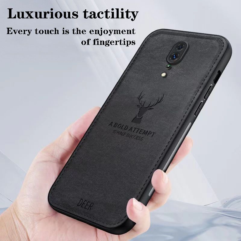 Phone Case For Oppo Reno Z Simple Cloth Pattern Shockproof Bumper Cover