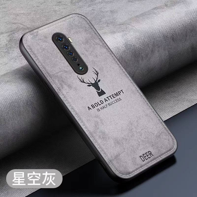Phone Case For Oppo Reno 2Z/Reno 2F Simple Cloth Pattern Shockproof Bumper Cover