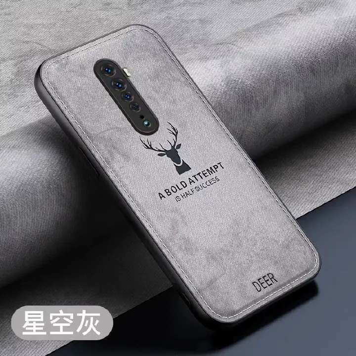 Phone Case For Oppo Reno 2Z/Reno 2F Simple Cloth Pattern Shockproof Bumper Cover
