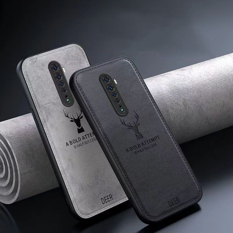 Phone Case For Oppo Reno 2Z/Reno 2F Simple Cloth Pattern Shockproof Bumper Cover