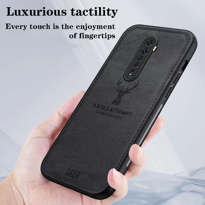 Phone Case For Oppo Reno 2Z/Reno 2F Simple Cloth Pattern Shockproof Bumper Cover