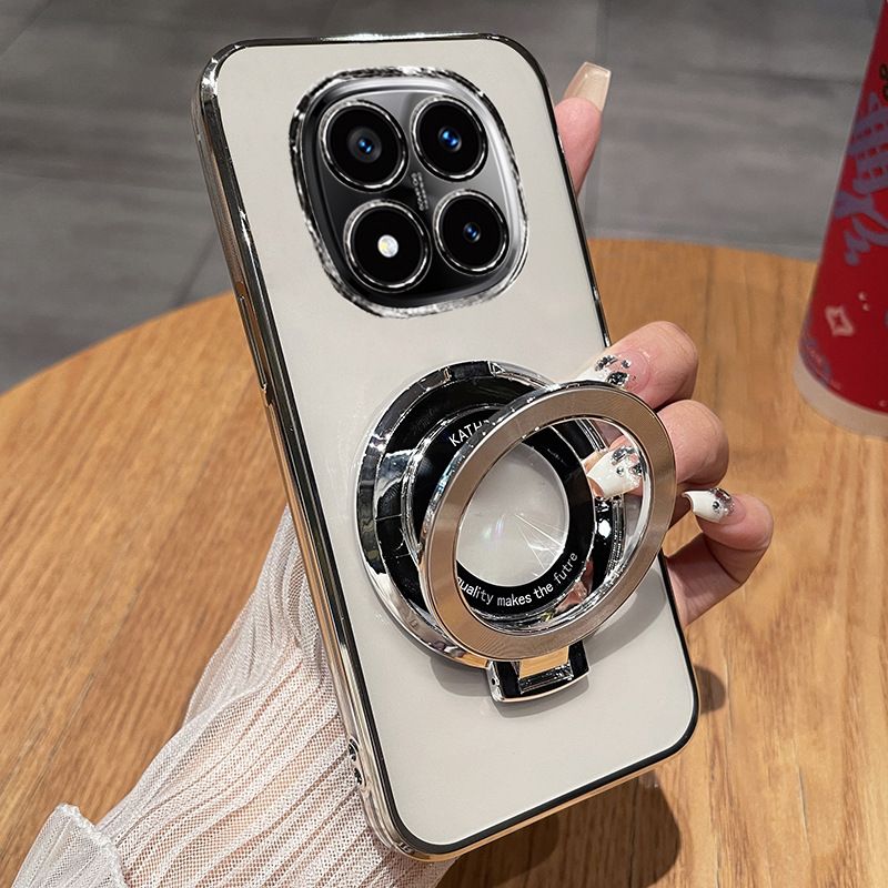 Transparent Soft Phone Case For Xiaomi Redmi Note 14 Pro Plus 5G , Magnetic Support Anti Drop Protective Case