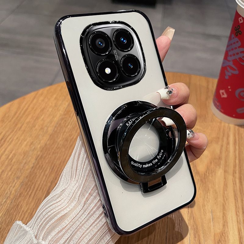 Transparent Soft Phone Case For Xiaomi Redmi Note 14 Pro Plus 5G , Magnetic Support Anti Drop Protective Case