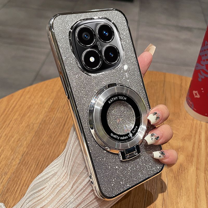 Transparent Soft Phone Case For Xiaomi Redmi Note 14 Pro Plus 5G , Magnetic Support Anti Drop Protective Case