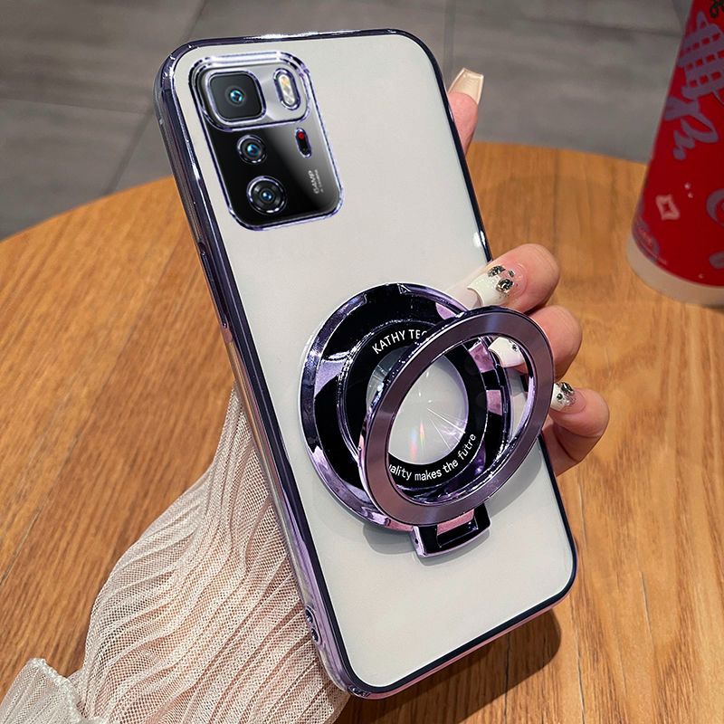 Transparent Soft Phone Case For Xiaomi Redmi Note 10 Pro 6.6 " 5G/ Xiaomi Poco X3 GT 6.6" 5G Magnetic Support Anti Drop Protective Case