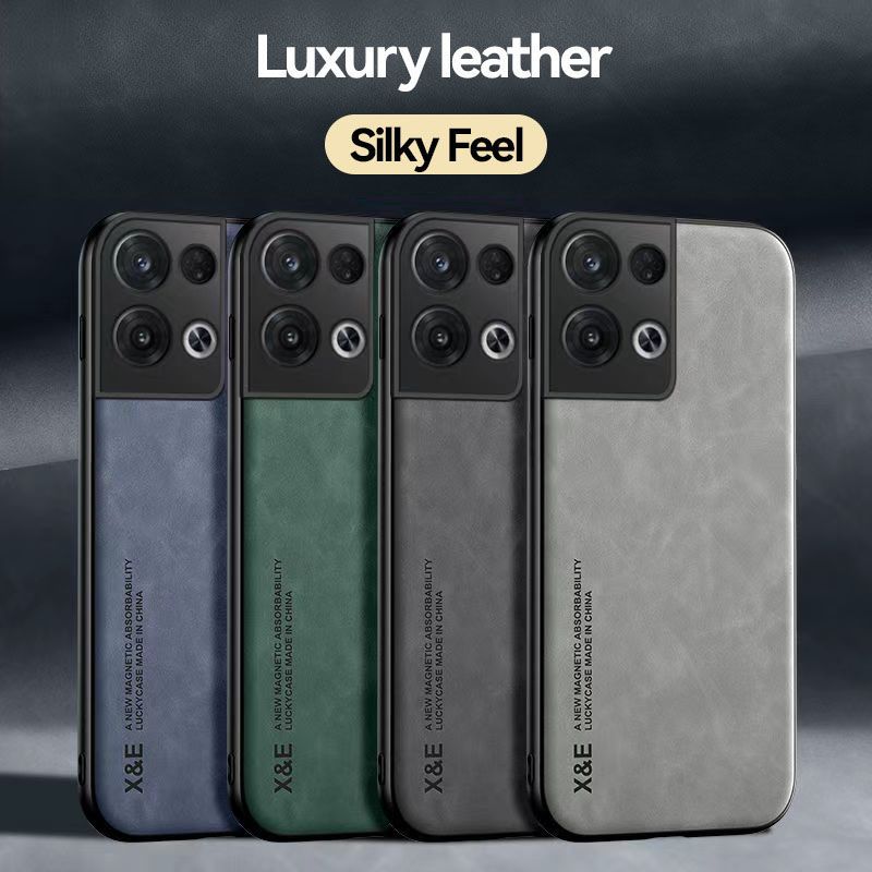 Business Luxury Sheepskin Pattern Leather Invisible Car Mounted Magnetic Phone Case For OPPO Reno 8 5G Shockproof Protective Case