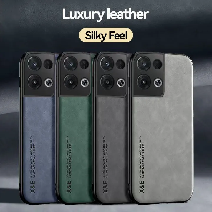 Business Luxury Sheepskin Pattern Leather Invisible Car Mounted Magnetic Phone Case For OPPO Reno 8 5G Shockproof Protective Case