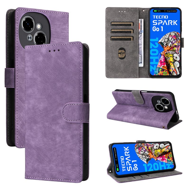 Flip Cover for Tecno Spark Go 1/Pop 9 4G/Spark Go 2025 PU Leather Phone Case Full-Body Protection Shockproof [RFID Blocking] Wallet Cover