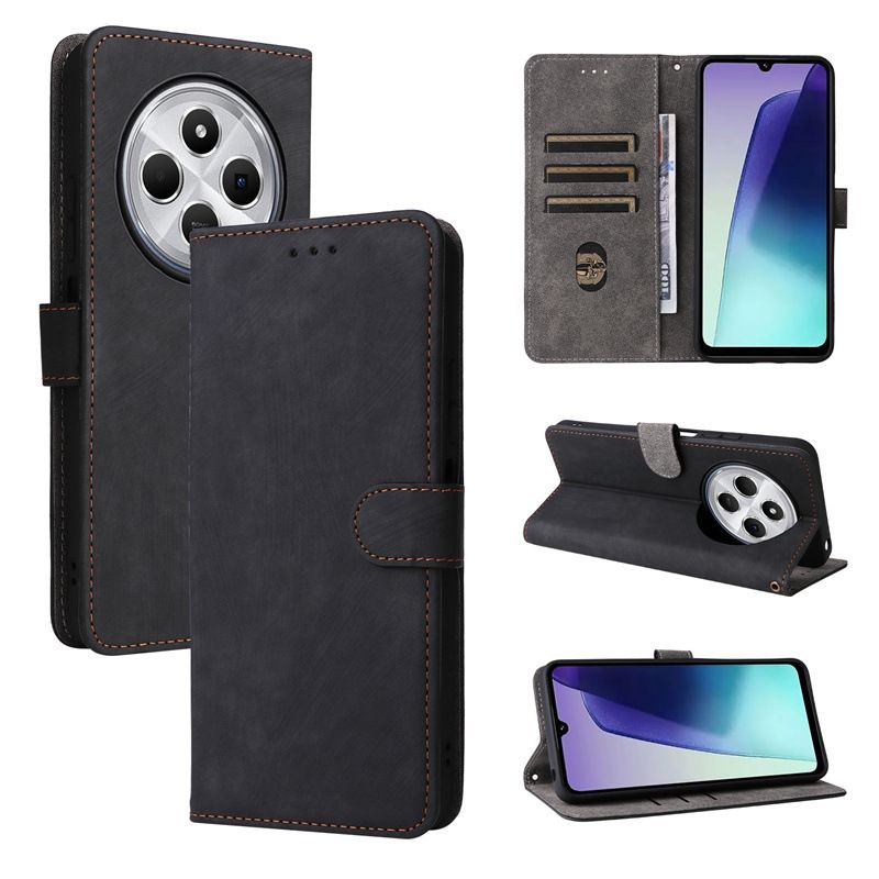 Flip Cover for Xiaomi Redmi 14C / Poco C75 PU Leather Phone Case Full-Body Protection Shockproof [RFID Blocking] Wallet Cover