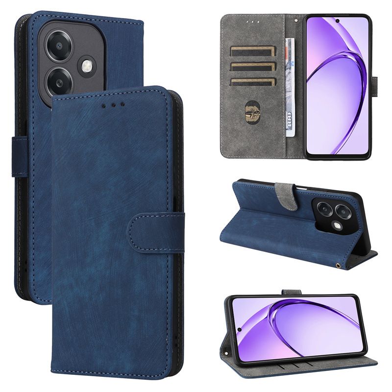 Flip Cover for OPPO A3X PU Leather Phone Case Full-Body Protection Shockproof [RFID Blocking] Wallet Cover