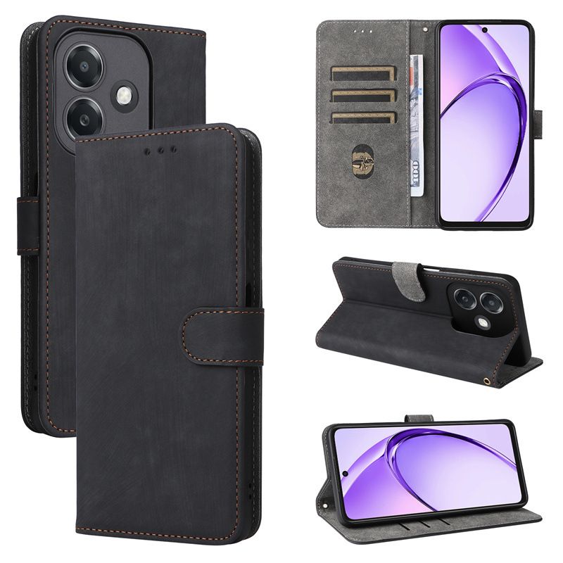 Flip Cover for OPPO A3X PU Leather Phone Case Full-Body Protection Shockproof [RFID Blocking] Wallet Cover