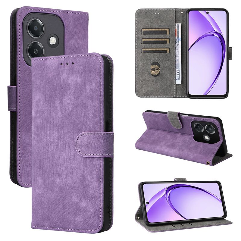 Flip Cover for OPPO A3X PU Leather Phone Case Full-Body Protection Shockproof [RFID Blocking] Wallet Cover