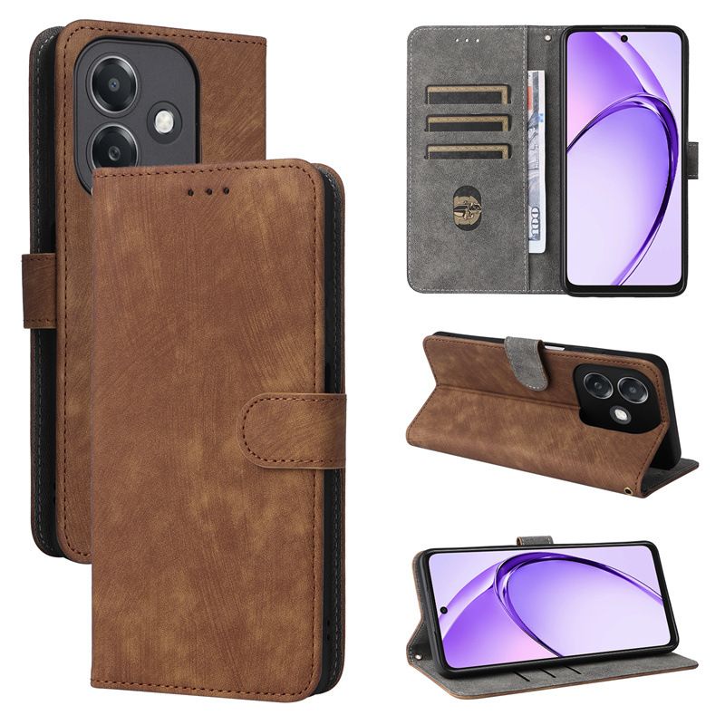 Flip Cover for OPPO A3X PU Leather Phone Case Full-Body Protection Shockproof [RFID Blocking] Wallet Cover