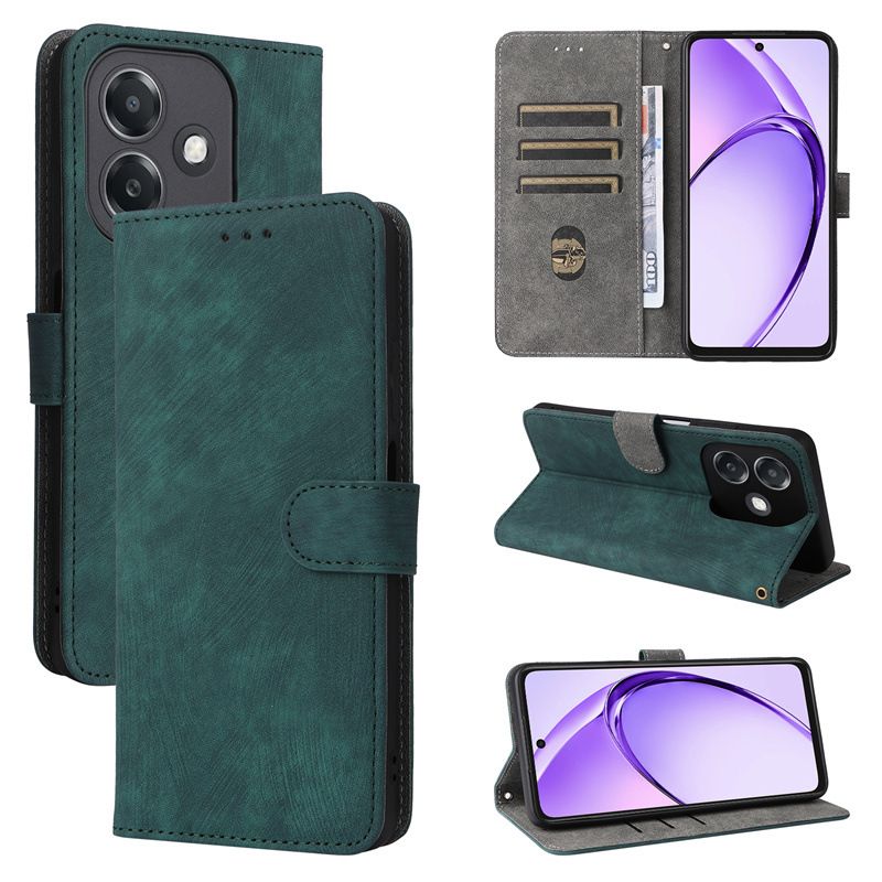 Flip Cover for OPPO A3X PU Leather Phone Case Full-Body Protection Shockproof [RFID Blocking] Wallet Cover