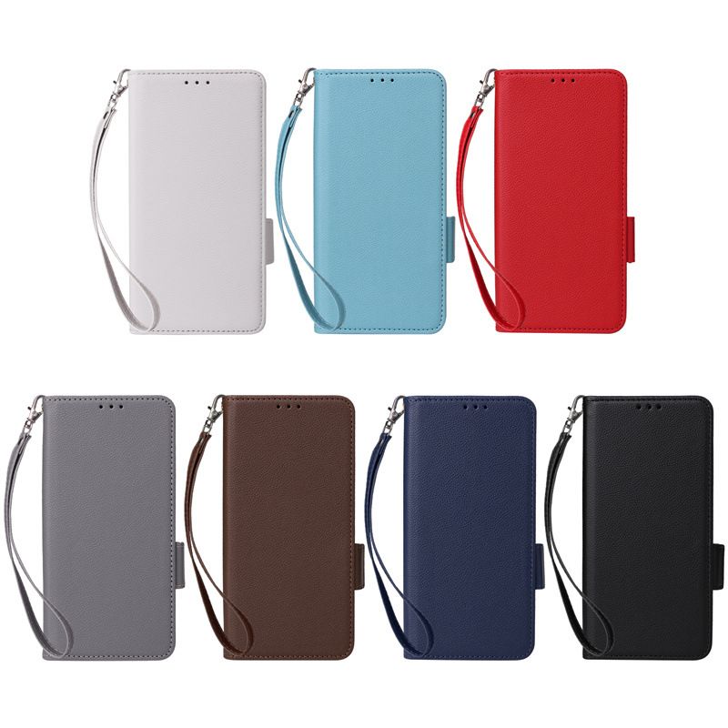 Wallet Flip Cover for OPPO A3X Case Lychee Pattern Leather Magnetic Flip Folio Stand Phone Cover with Card Holder