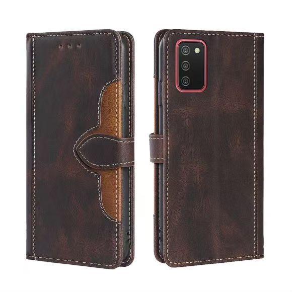 Wallet PU Leather Flip Cover For Samsung Galaxy A02S Vintage Leather Durable Protective Cover