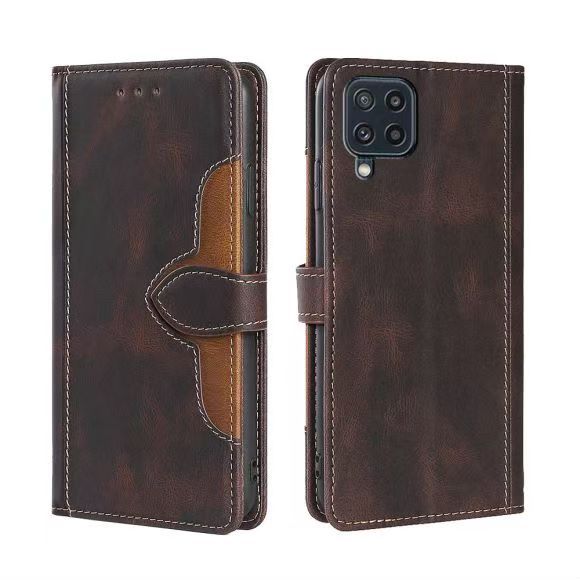 Wallet PU Leather Flip Cover For Samsung Galaxy M32 4G Vintage Leather Durable Protective Cover