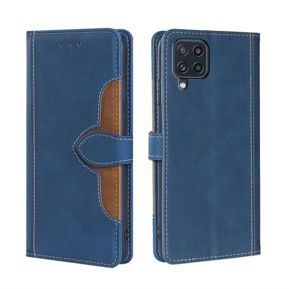 Wallet PU Leather Flip Cover For Samsung Galaxy M32 4G Vintage Leather Durable Protective Cover
