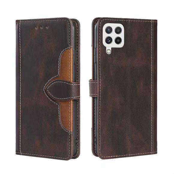 Wallet PU Leather Flip Cover For Samsung Galaxy A22 4G Vintage Leather Durable Protective Cover
