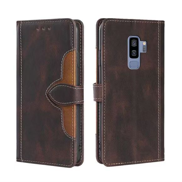 Wallet PU Leather Flip Cover For Samsung Galaxy S9 Plus Vintage Leather Durable Protective Cover