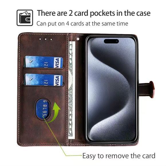 Wallet PU Leather Flip Cover For Samsung Galaxy S9 Plus Vintage Leather Durable Protective Cover