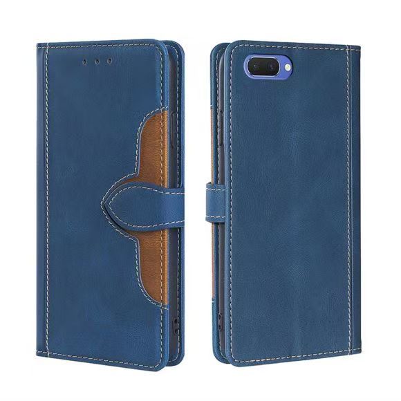Wallet PU Leather Flip Cover For OPPO A3S/A5/A12E Vintage Leather Durable Protective Cover