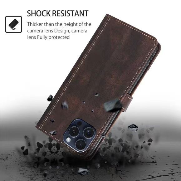 Wallet PU Leather Flip Cover For OPPO A3S/A5/A12E Vintage Leather Durable Protective Cover