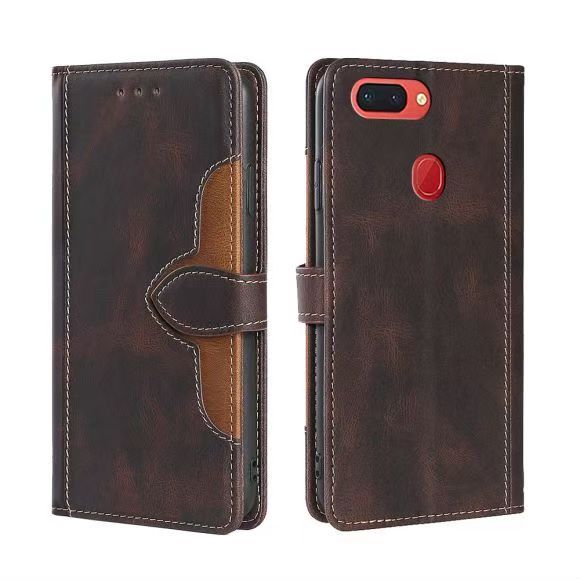 Wallet PU Leather Flip Cover For OPPO R15 Vintage Leather Durable Protective Cover