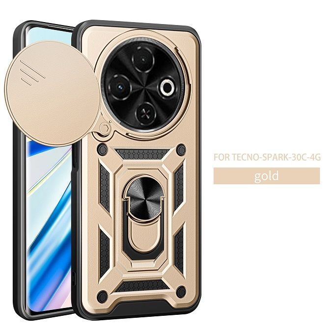 Luxury Phone Case The Camera Lens Cover For Tecno Spark 30C Shockproof Bumper Cover vehicle-mounted Magnetic Kickstand Case