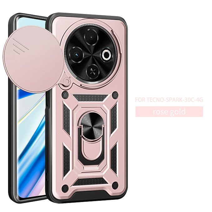 Luxury Phone Case The Camera Lens Cover For Tecno Spark 30C Shockproof Bumper Cover vehicle-mounted Magnetic Kickstand Case