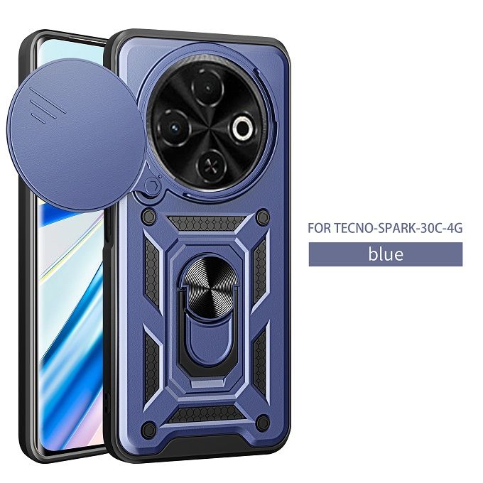 Luxury Phone Case The Camera Lens Cover For Tecno Spark 30C Shockproof Bumper Cover vehicle-mounted Magnetic Kickstand Case