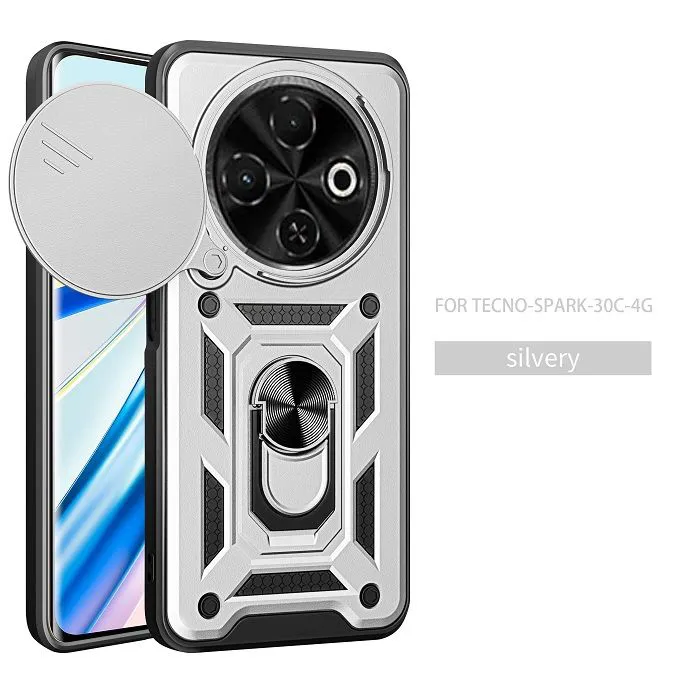 Luxury Phone Case The Camera Lens Cover For Tecno Spark 30C Shockproof Bumper Cover vehicle-mounted Magnetic Kickstand Case