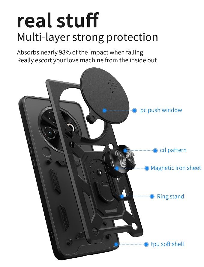 Luxury Phone Case The Camera Lens Cover For Tecno Spark 30C Shockproof Bumper Cover vehicle-mounted Magnetic Kickstand Case