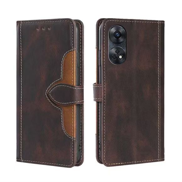 Wallet PU Leather Flip Cover For OPPO Reno 8T 6.43" 4G Vintage Leather Durable Protective Cover