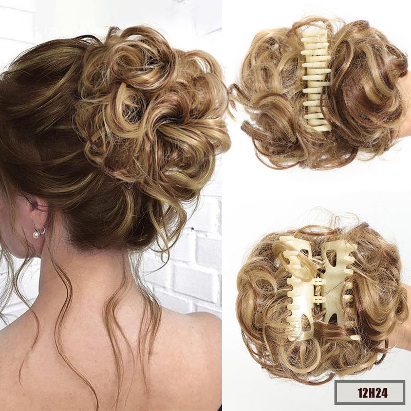 Wig hair band headdress amazon scrunchy clip hair bun bud pill head 15cm50g messy hair band hair bow