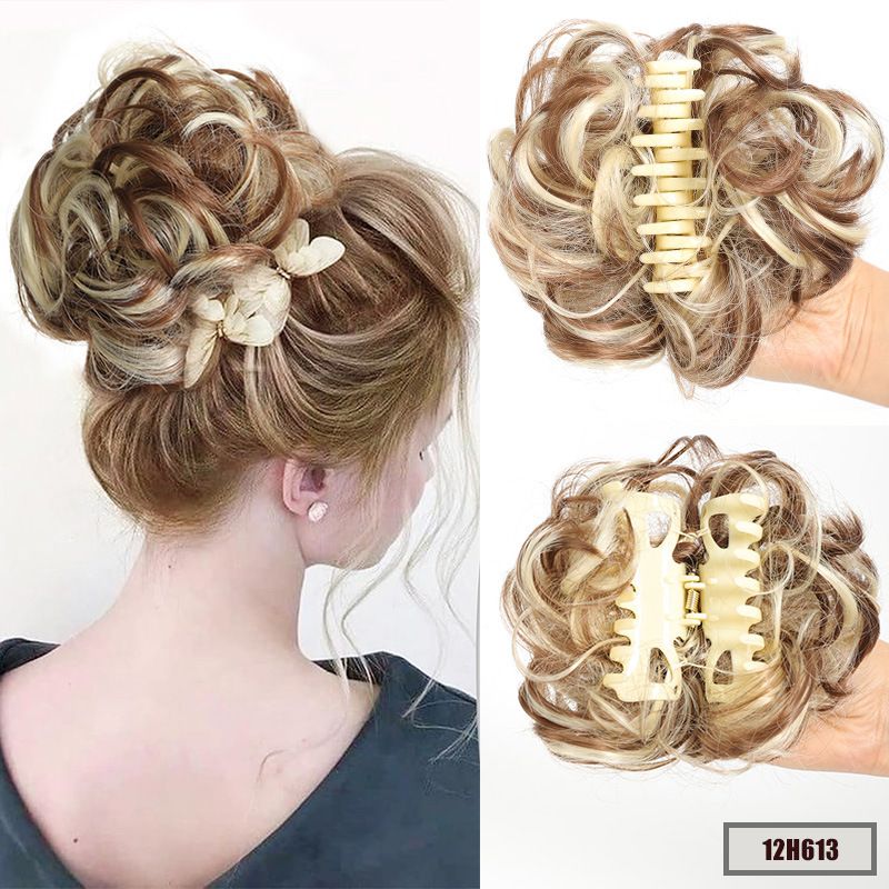 Wig hair band headdress amazon scrunchy clip hair bun bud pill head 15cm50g messy hair band hair bow
