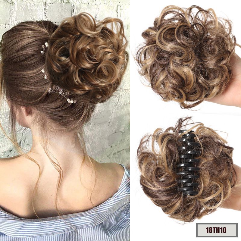Wig hair band headdress amazon scrunchy clip hair bun bud pill head 15cm50g messy hair band hair bow