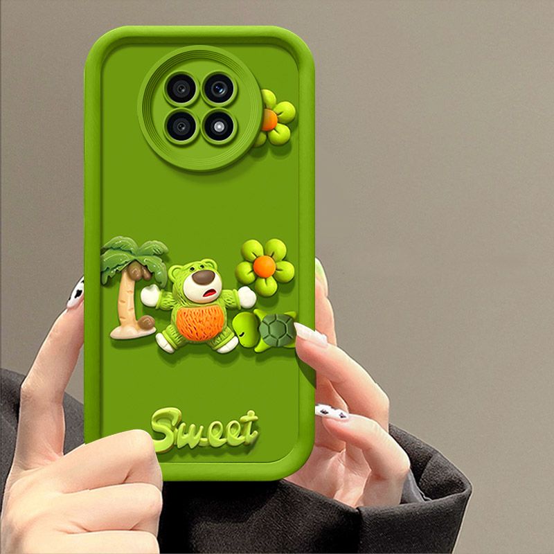 Fashionable Cute Strawberry Bear Silicone Phone Case For Honor X20 Cartoon Protective Case