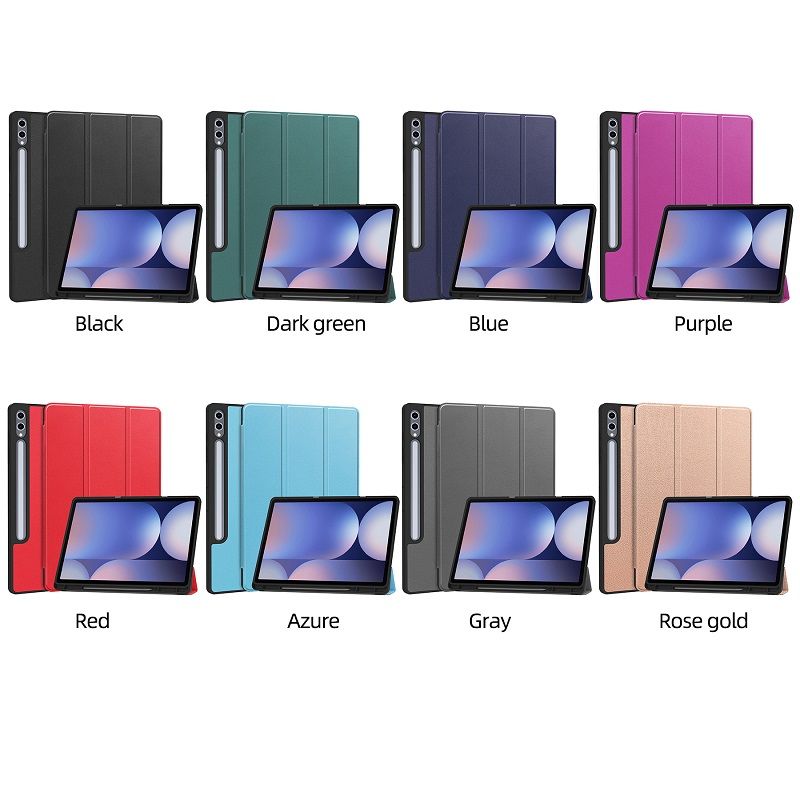 Tablet Case for Samsung Galaxy Tab S10 Plus/Tab S9 Plus 12.4-inch with S Pen Drive,Soft TPU Tri-Fold Stand Protective Tablet Cover,Support S Pen Charging,Auto Wake/Sleep