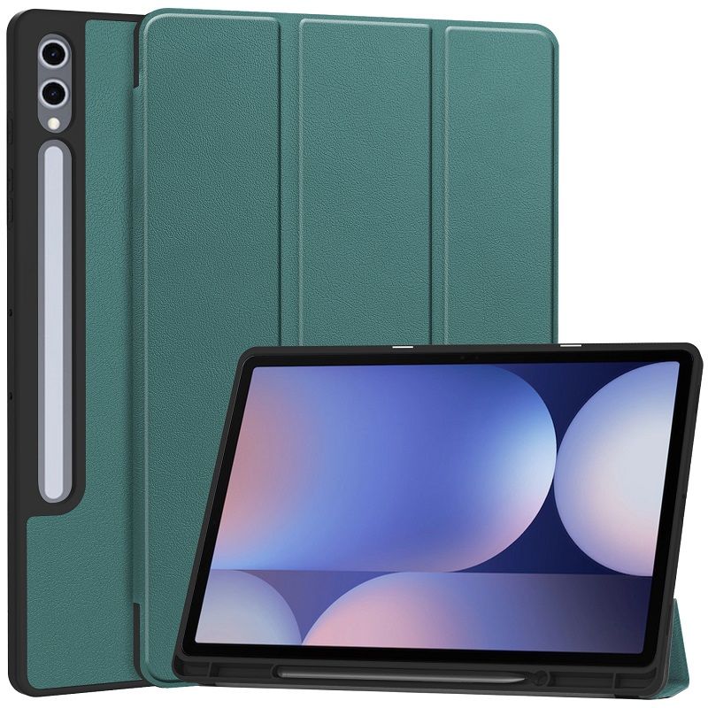 Tablet Case for Samsung Galaxy Tab S10 Plus/Tab S9 Plus 12.4-inch with S Pen Drive,Soft TPU Tri-Fold Stand Protective Tablet Cover,Support S Pen Charging,Auto Wake/Sleep