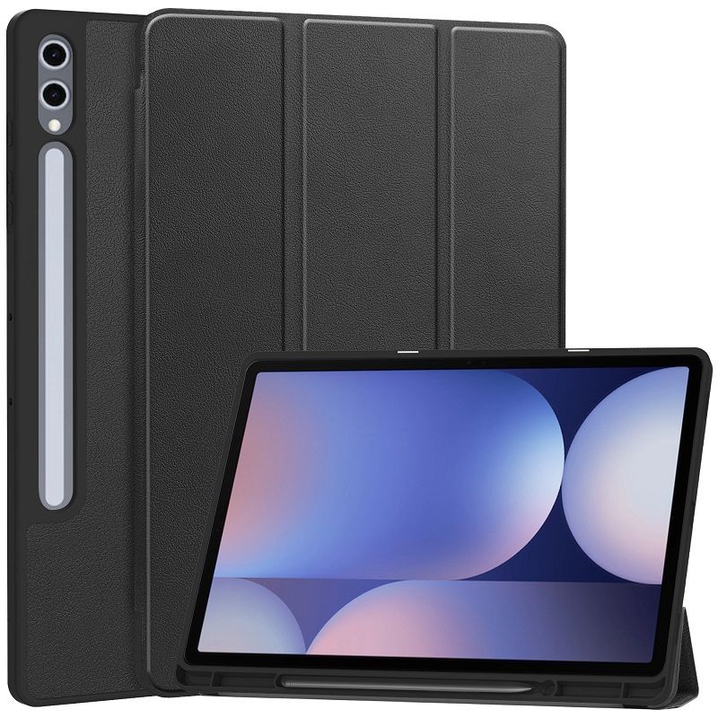 Tablet Case for Samsung Galaxy Tab S10 Plus/Tab S9 Plus 12.4-inch with S Pen Drive,Soft TPU Tri-Fold Stand Protective Tablet Cover,Support S Pen Charging,Auto Wake/Sleep