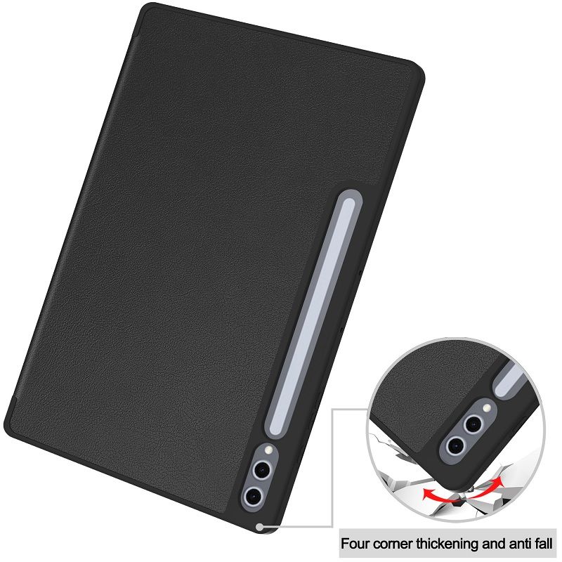 Tablet Case for Samsung Galaxy Tab S10 Plus/Tab S9 Plus 12.4-inch with S Pen Drive,Soft TPU Tri-Fold Stand Protective Tablet Cover,Support S Pen Charging,Auto Wake/Sleep
